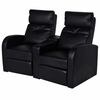 vidaXL LED Recliner 2-Seater Artificial Leather Black