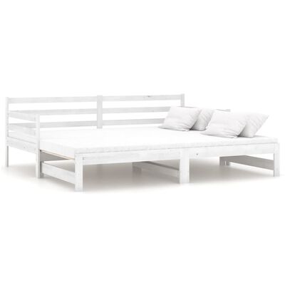 vidaXL Pull-out Day Bed without Mattress White 2x(90x200) cm