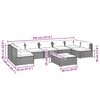 vidaXL 8 Piece Garden Lounge Set with Cushions Poly Rattan Black