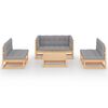 vidaXL 7 Piece Garden Lounge Set with Cushions Solid Pinewood