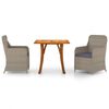 vidaXL 3 Piece Garden Dining Set Brown
