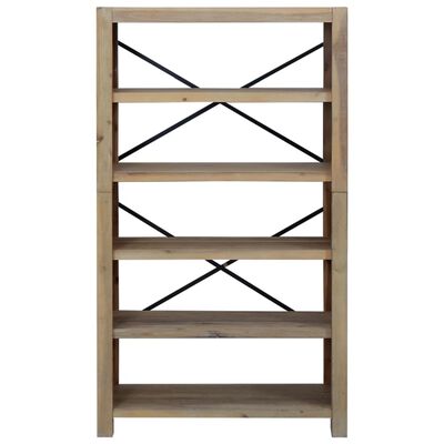 vidaXL 5-Tier Bookcase 80x30x140 cm Solid Wood Acacia