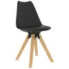 vidaXL Dining Chairs 4 pcs Black PP and Solid Beech Wood
