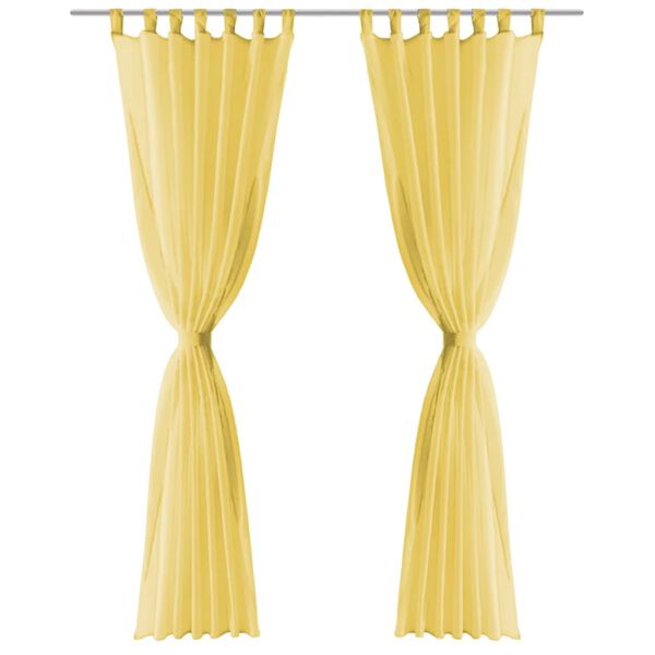 vidaXL Voile Curtains 2 pcs 140x175 cm Yellow
