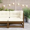 vidaXL Garden Corner Sofa with Cream Cushions Solid Wood Pine