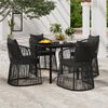 vidaXL 5 Piece Garden Dining Set with Cushions Black