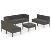 vidaXL 8 Piece Garden Lounge Set with Cushions Poly Rattan Grey