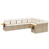 vidaXL 9 Piece Garden Sofa Set with Cushions Beige Poly Rattan