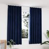 vidaXL Blackout Curtains 2 pcs with Hooks Velvet Dark Blue 140x175 cm