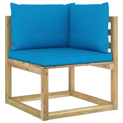 vidaXL 6 Piece Garden Lounge Set with Cushions Impregnated Pinewood