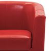 vidaXL Tub Chair with Footstool Red Faux Leather