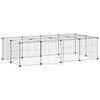 vidaXL 20-Panel Pet Cage with Door Black 140x70x35 cm Steel