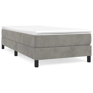 vidaXL Box Spring Bed Frame Light Grey 90x200 cm Velvet
