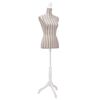 Ladies Bust Display Mannequin Linen With Stripes