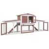 vidaXL Outdoor Large Rabbit Hutch Brown and White 201x45x85 cm Wood