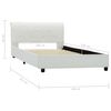 vidaXL Bed Frame without Mattress White Faux Leather 100x200 cm