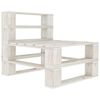 vidaXL Garden Pallet Middle Sofa Wood White
