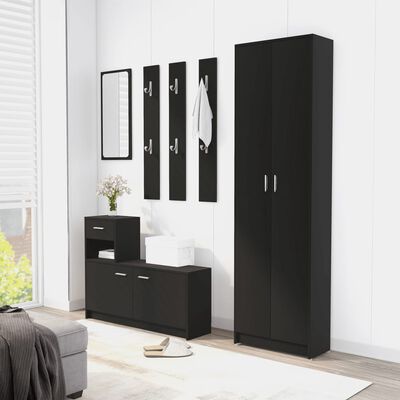 vidaXL Hallway Wardrobe Black 55x25x189 cm Engineered Wood