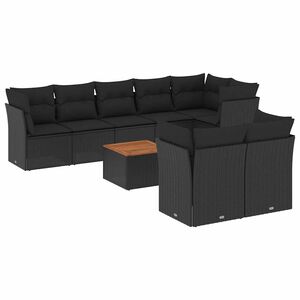 vidaXL Garden Sofa Set | Black