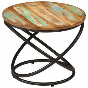 vidaXL Coffee Table &Oslash;50x40 cm Solid Wood Reclaimed and Steel