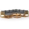 vidaXL 8 Piece Garden Lounge Set with Cushion Solid Acacia Wood