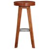 vidaXL Bar Chairs 2 pcs Real Leather and Solid Acacia Wood