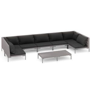 vidaXL Garden Lounge Set | Dark Grey | Powder-coated steel | Large