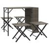 vidaXL 5 Piece Garden Dining Set Foldable Grey Poly Rattan