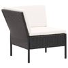 vidaXL 6 Piece Garden Lounge Set with Cushions Poly Rattan Black