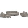 vidaXL 4 Piece Sofa Set with Throw Pillows&Cushions Light Grey Velvet