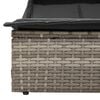 vidaXL Double Sun Lounger with Canopy and Cushions Grey Poly Rattan