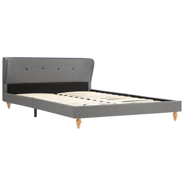 vidaXL Bed Frame without Mattress Light Grey Fabric 135x190 cm Double