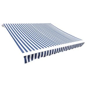 vidaXL Awning Replacement Fabric Blue and White 300x250 cm Polyester