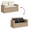 vidaXL 4 Piece Garden Sofa Set with Cushions Beige Poly Rattan