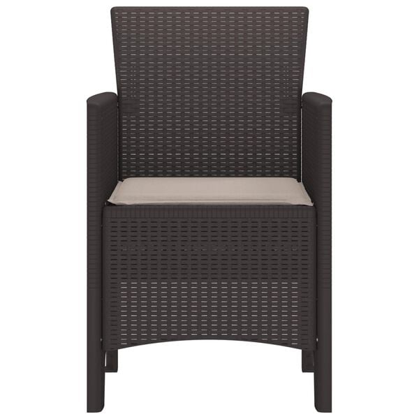 vidaXL Garden Chair 2 pcs Brown 53 x 49 x 85 cm Polypropylene