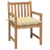 vidaXL Garden Chairs 2 pcs with Cream White Cushions Solid Teak Wood