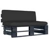 vidaXL Garden Pallet Middle Sofa Black Impregnated Pinewood