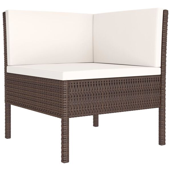 vidaXL 2 Piece Garden Lounge Set with Cushions Poly Rattan Brown