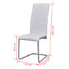 vidaXL Cantilever Dining Chairs 2 pcs White Faux Leather