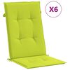 vidaXL Garden Highback Chair Cushions 6 pcs Bright Green 120x50x3 cm Fabric