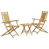 vidaXL Bistro Set | Natural Bamboo | Bamboo | 3 Piece Set | Foldable