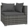vidaXL 9 Piece Garden Lounge Set with Cushions Grey Poly Rattan