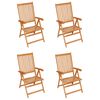 vidaXL Garden Chairs 4 pcs with Anthracite Cushions Solid Teak Wood