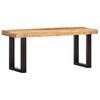 vidaXL Bench 110 cm Solid Rough Mango Wood and Steel