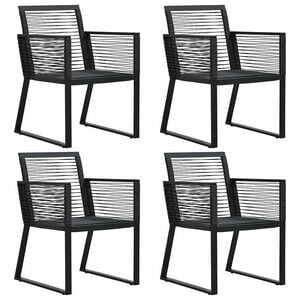 vidaXL Garden Chairs 4 pcs Rope Rattan Black