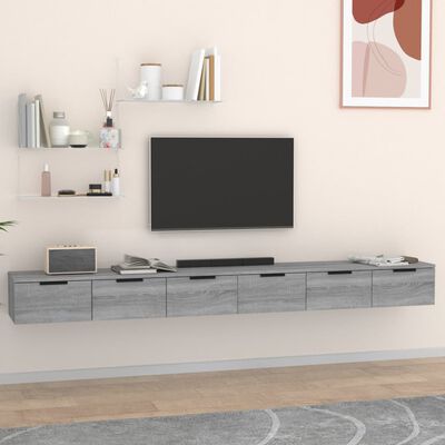 vidaXL Wall Cabinets 2 pcs Grey Sonoma 102x30x20 cm Engineered Wood