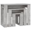 vidaXL Nesting Tables 3 pcs Concrete Grey Engineered Wood