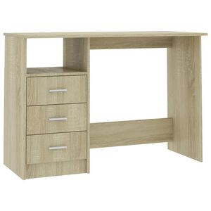 vidaXL Desk | Sonoma Oak | Engineered Wood | Medium | Computer Desk