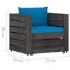 vidaXL 7 Piece Garden Lounge Set with Cushions Grey Impregnated Wood