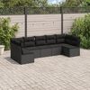 vidaXL 7 Piece Garden Sofa Set with Cushions Black Poly Rattan